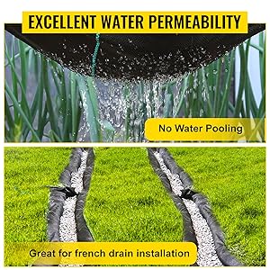 Commercial Grade Landscape Fabric, Garden Weed Barrier Fabric Heavy Duty, Geotextile Fabric Underlayment Gravel, Ground Cover Drainage Fabric, Weed Mat Cloth