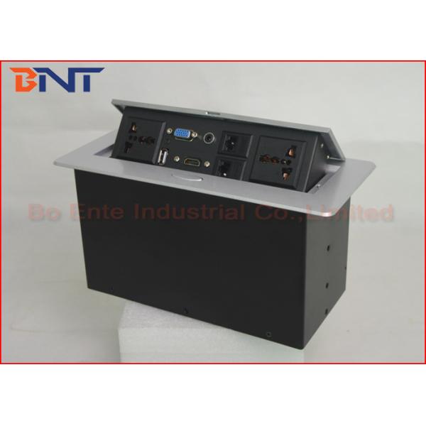 Zinc Alloy BNT Desk Pop Up Sockets For Table Cable Cubby 266 * 118 Mm