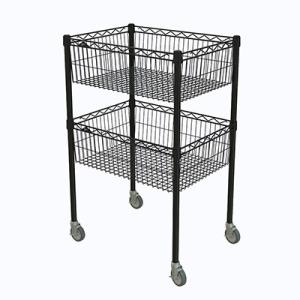 NSF Approval 2 Layers Commercial Black Kitchen Wire Metal Storage Baskets