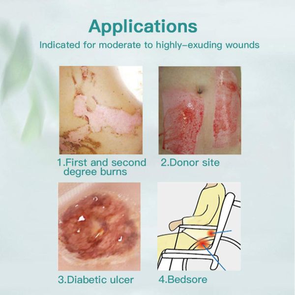Excellence Absorbent Silicone Foam Wound Dressing No Border 10x10cm For Wound Care