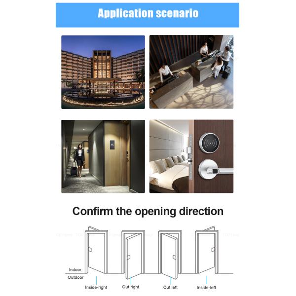 Digital Semiauto Handle Hotel Smart Locks Baking Vanish Aluminium Alloy Material