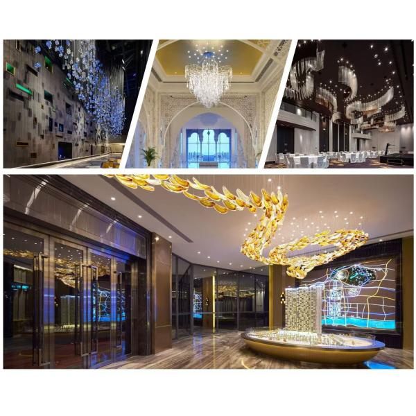 Contemporary Crystal Customized Design Lotus Flower Large Chandelier Pendant Light For Hotel Lobby