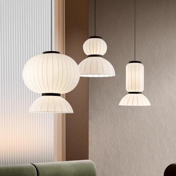 Vintage Silk Restaurant Chandelier Wabi-Sabi Living Room Bedroom Pendant Light