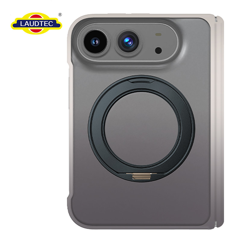 Laudtec Magnetic Phone Case with Rotating Ring Stand, Ultra-Slim Smudge-Resistant, ISO-Certified for iPhone 18 Fold