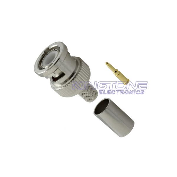 Nickel BNC Coaxial Cable Connectors with Gold plated for Radio / TV