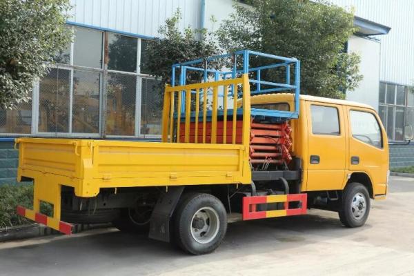 Dongfeng 6 Wheeler Scissor Hydraulic Truck Mounted Ladder 8m 10m 12m