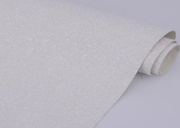 Wall Covering White Glitter Fabric , 1.38m Width Glitter Spandex Fabric