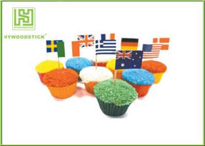 Flag Food Picks Cocktail Accessories , Square Round British / American Flag Toothpicks
