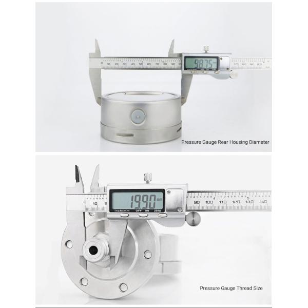 High Precision 1.6% YTP100BF Diaphragm Seal 4 Inches Manometer Pressure Gauge