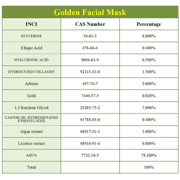 beauty care product 24k anti aging golden crystal facial mask