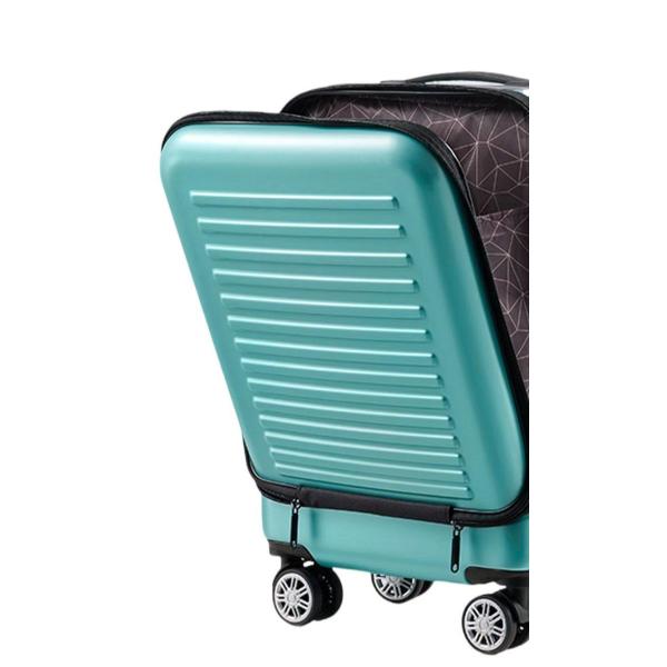 Устойчивый классический компактный твердый багаж с передним открытым карманом