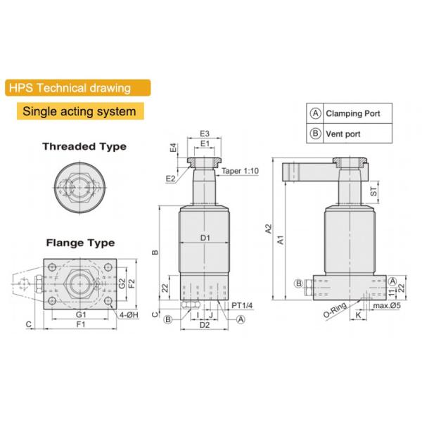 China Factory HPS Double Acting High Pressure Swing Clamp Cylinder