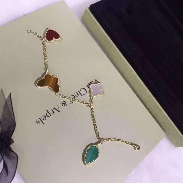 China Jewelry Factory Highest Quality Vancleef&arpelsr Brand jewelry Design Lucky Alhambra bracelet, 4 motifs 18K Gold