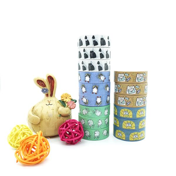 Лента Washi мультфильма изготовленных на заказ канцелярских принадлежностей милая красочная 15mm