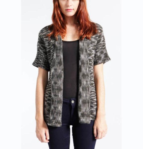 Marl Color Chunky Cardigan Sweater , Women ' S Size M Short Sleeve Cardigan Sweater