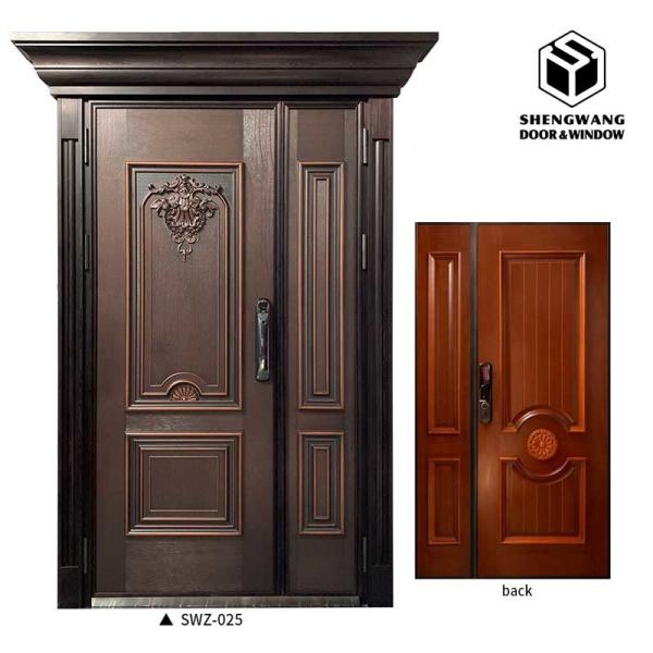 Left Stainless Steel For Outswing Metal Door With Brown Swinging Fire Doors