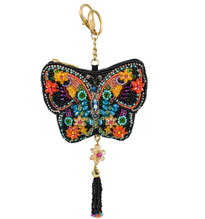 Flight of Fancy Coin Purse Key ring and easy open trigger hook Beaded coin small bags
