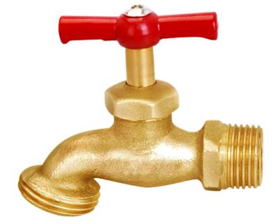 Red Zinc Handle Red Brass Hose Bibcock ISO 228 Brass Stop Tap