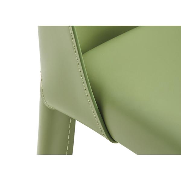 Rubber Feet Commercial Dining Chairs Metal Frame Saddle Leather