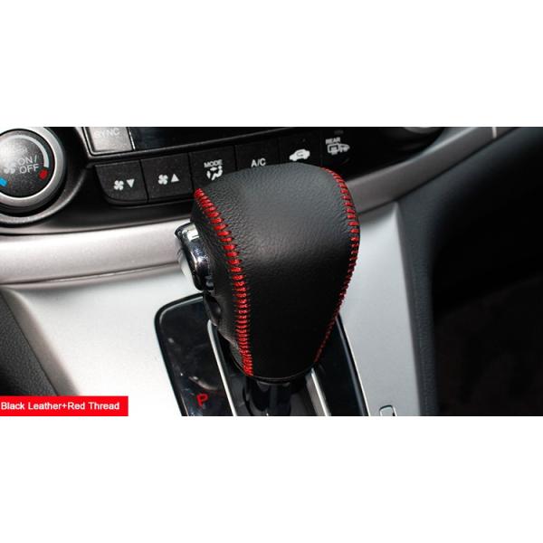 Black Leather Gear Shift Knob Cover for Honda CRV CR-V 2012 2013 2014 Automatic