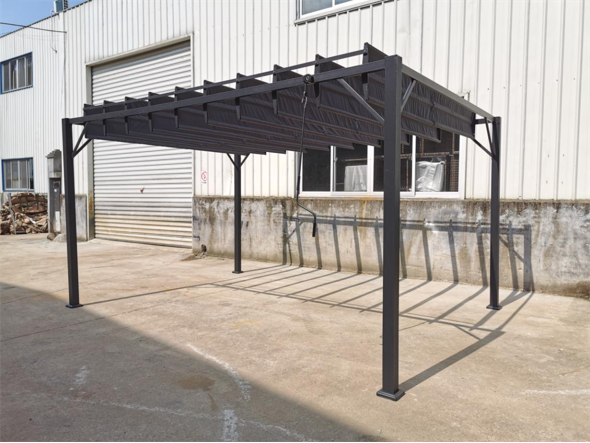 Плоский садовый железный беседка наружная PVC покрытый металлический навес беседка