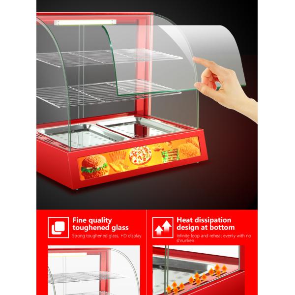 0.8kw Red Commercial Food Display Warmer for Restaurant Kitchen Equipment Benefit