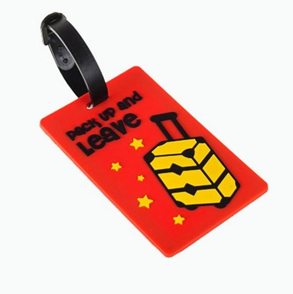 Promotional Custom Logo Travel 3D Soft PVC Luggage Tag, Personalized Rubber Airline Bag