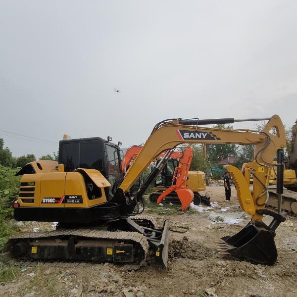 6000 кг Использованный экскаватор Sany SY60C экскаватор Pro Crawler экскаватор 5 км / ч