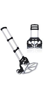 Folding Steel Trolley Platform Handtruck Brake Heavy Industrial Flatbed Truck Logistics Warehouse Handling