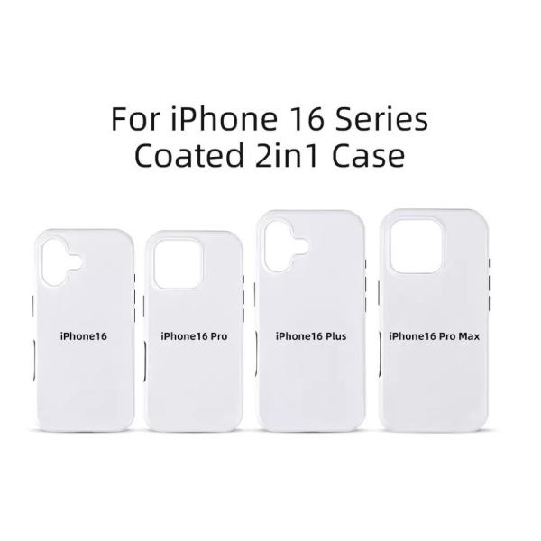 3D サブライメーション 2 イン 1 コーティング マグセーフ 電話ケース iPhone 16 熱移転磁気電話ケース