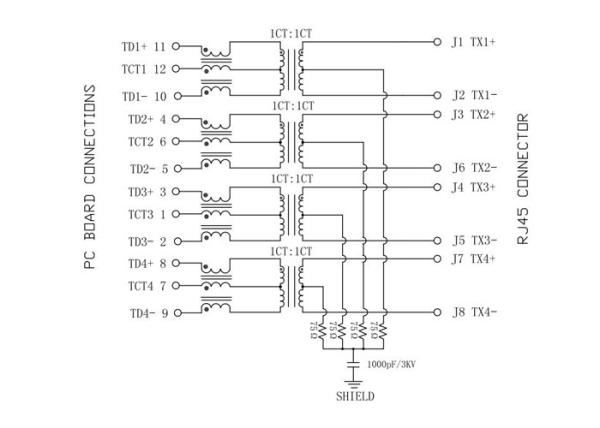 85793-1006 Gigabit Magnetic Jack 1x1 LED 1000base-t Rj45 Pinout  LPJK0038AHNL