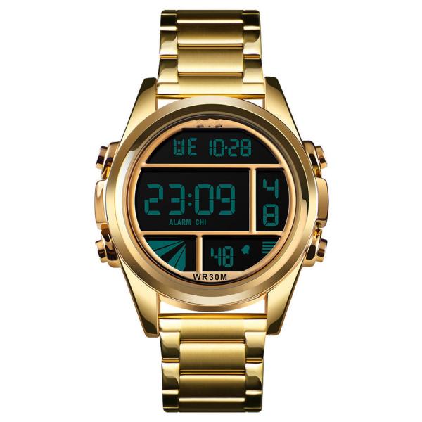 High Quality 1448 Stainless Steel Big Dial Business Mens Digital Watch