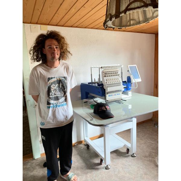 HOLiAUMA 15 needles 450*650mm single head cap/t-shirt/flat embroidery machine cheaper than second head small embroidery