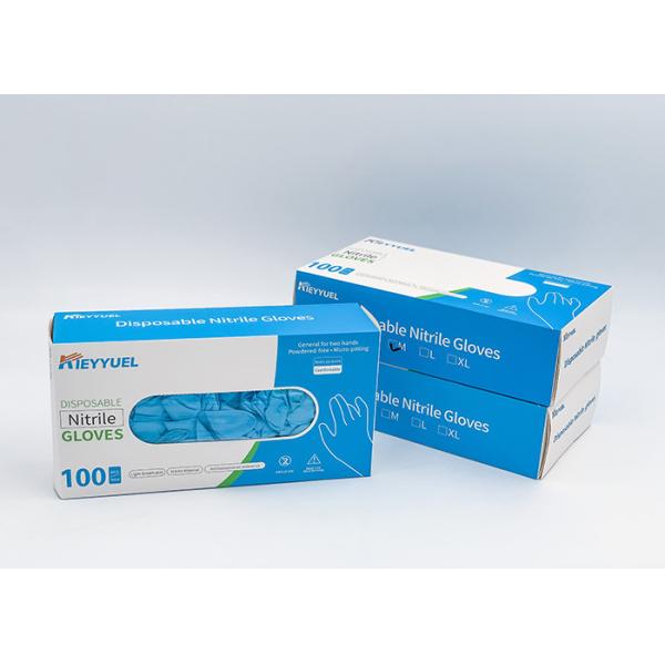 CE / FDA Disposable Nitrile Gloves Resistant To Punctures Customized Size
