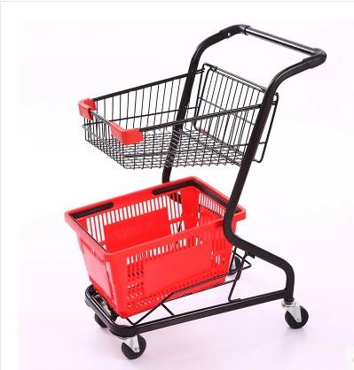 Carrinho de compras do novo supermercado de aço com mercadorias de 100 kg