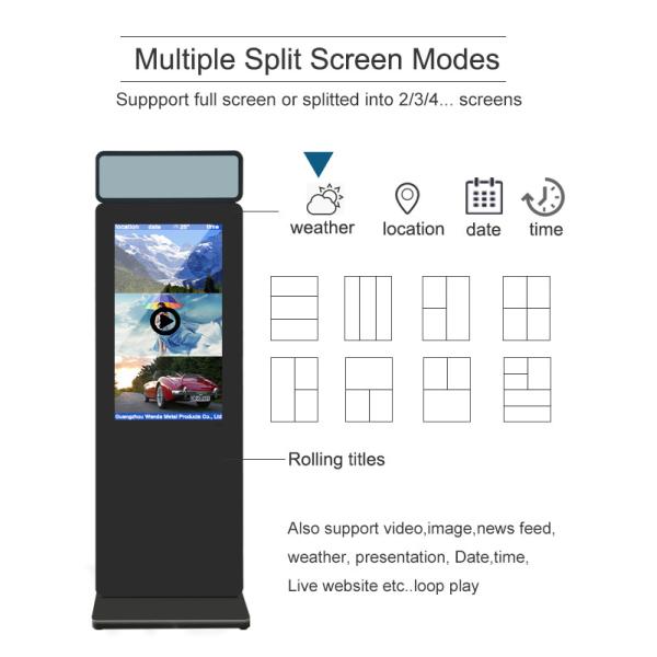 LCD пол 32 дюймов стоя знак дисплея Signage цифров акриловый