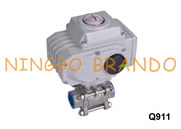 Acier inoxydable 304 robinet à tournant sphérique actionné électrique de trois morceaux 1 pouce