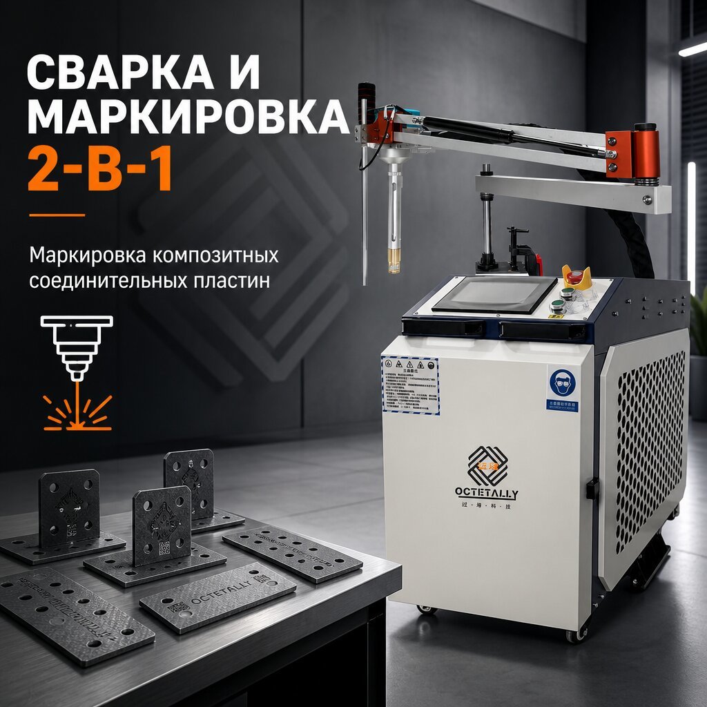 Portable Swing Arm Laser Equipment, Dual Function Welding + Marking for Metal