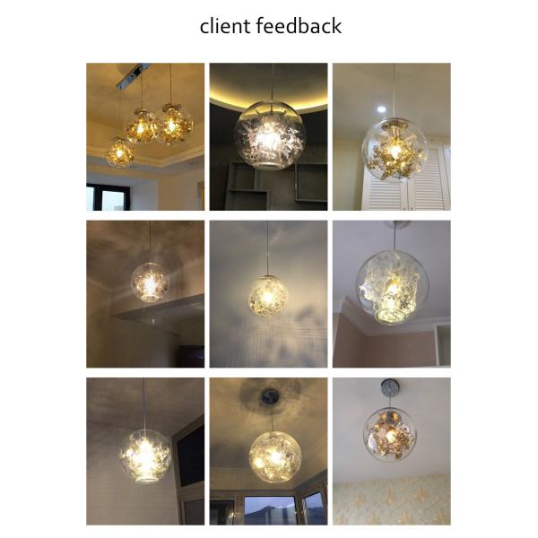 Lampe pendante de boule en verre d'E27 28CM