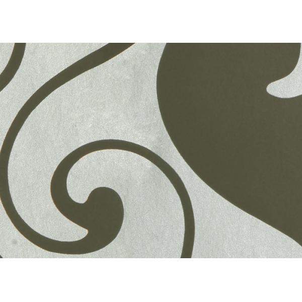 0.53*10m Velvet Textured Wallpaper , White And Green Velvet Wallpaper For Home Decoration