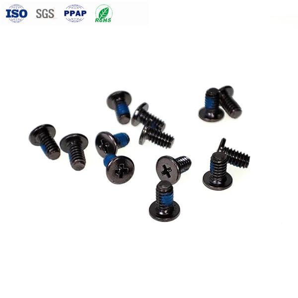 Tornillos micro de acero al carbono M1.6, zinc negro, 2mm-50mm, cabeza plana