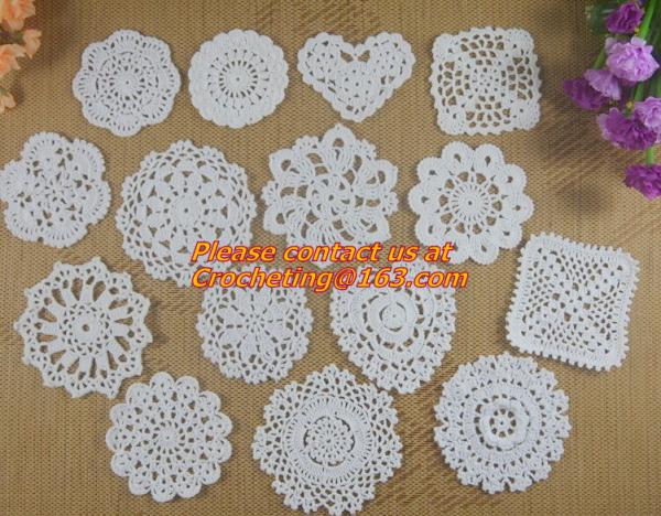 Crochet dinner table mat fabric doilies cup pot pad lace doily, Handmade Crochet Tablecloth, Doily