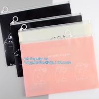 sac cosmétique de glisseur de serviette, sac de fermeture éclair de glisseur poly, sac de dossier de bureau avec la tirette/pockect de fichier document, sac clair de tirette de PVC