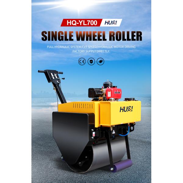 500 кг Маленький ходьба за дорогой ролик однобарабанный грунтовый асфальтовый компрессор для ремонта дороги