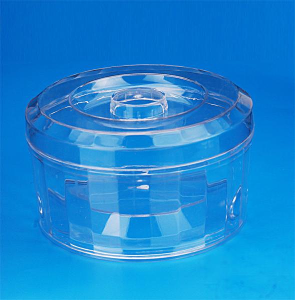 Food Grade Transparent Empty Plastic Cans Round Shape Crown Lid Type