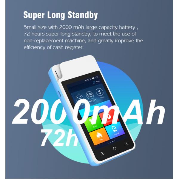 4 терминал POS дисплея EMV дюйма, Handheld терминального андроида оплаты EMV умное портативное