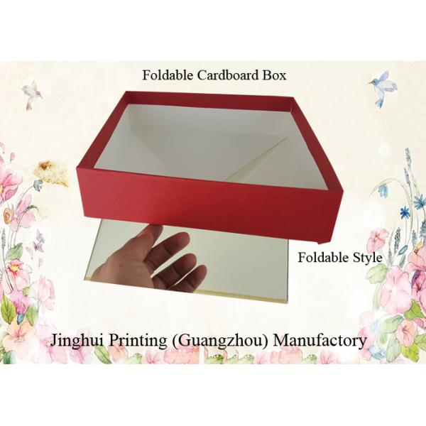 Foldable Cardboard Box Double Layers Paper Material Red Color Printed Corrugated Box Packaging