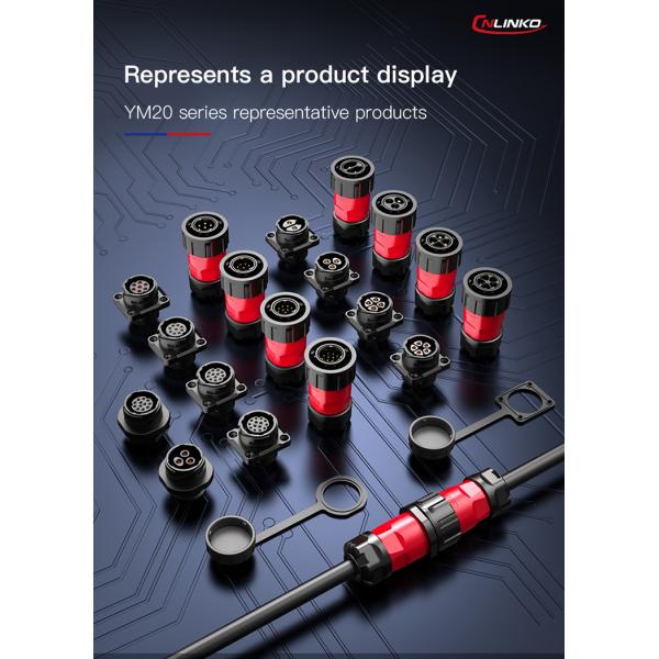 CNLINKO Outdoor 2 Pin Waterproof Plastic Connector M20 Electrical 12v Waterproof Bulkhead Electrical Connectors