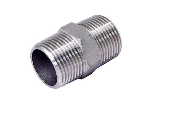 316 Stainless Steel Hex Nipples , 1/2 X 1/2 NPT Male Nipple