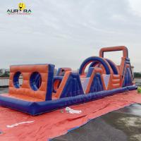 Pvc exterior inflável curso de obstáculos casa de salto não tóxico vermelho azul cor